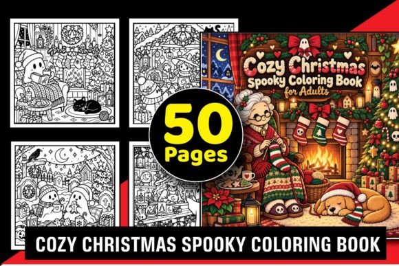 Cozy Christmas Spooky Coloring Book