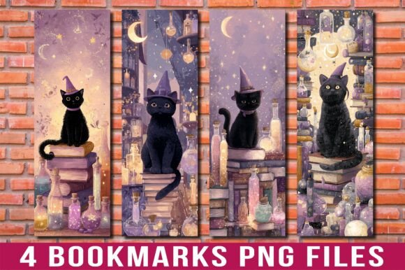 Cute Black Cat Witch Potion Bookmark