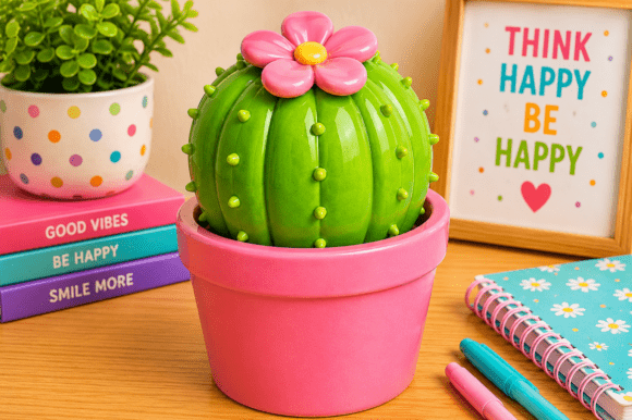 Cute Cactus Flower Planter 3D Model