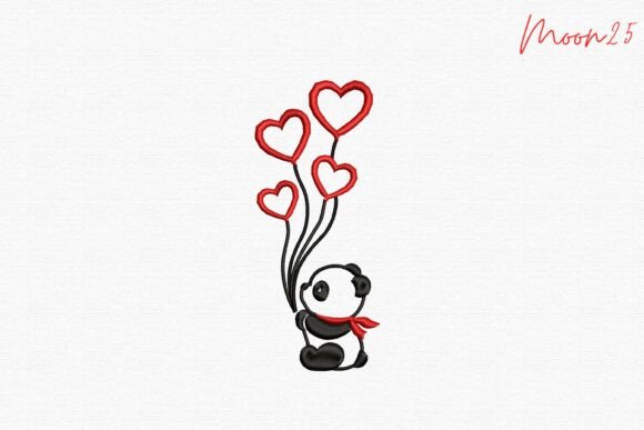 Cute Panda Heart Balloons