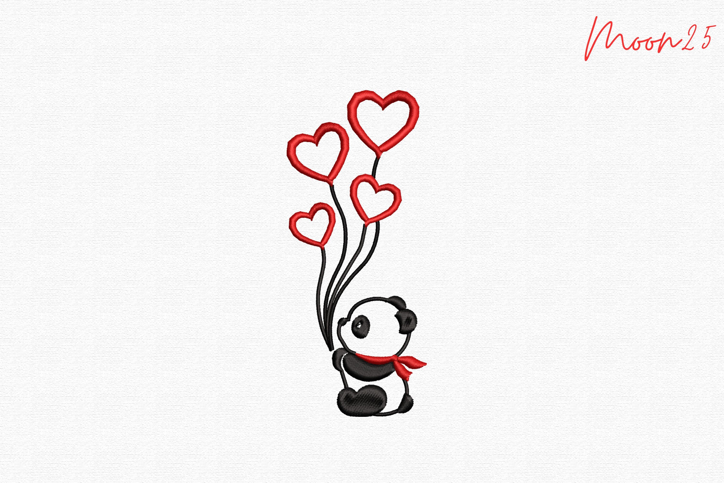 Cute Panda Heart Balloons