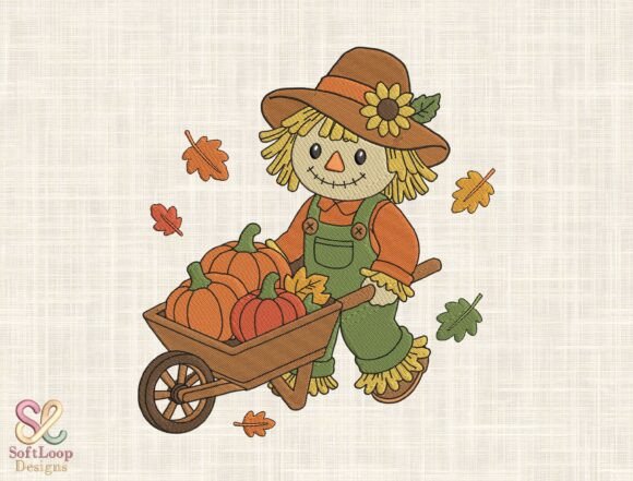 Fall Scarecrow Embroidery Design