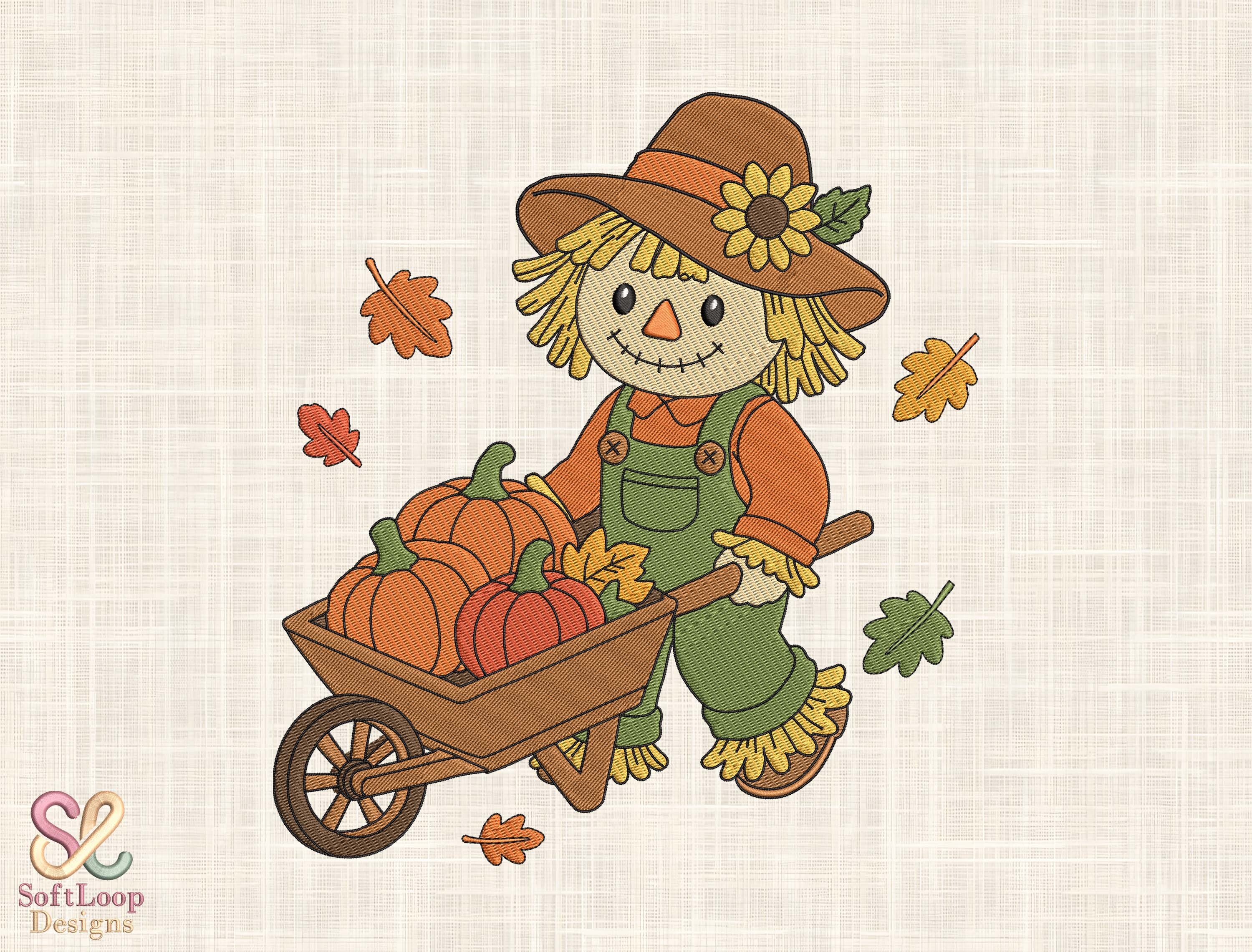 Fall Scarecrow Embroidery Design