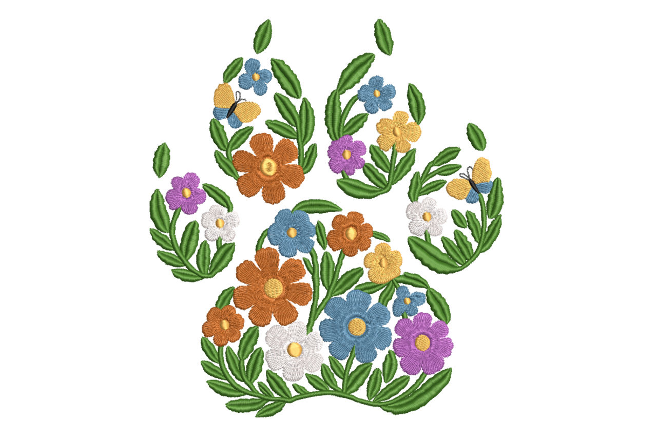 Floral Paw Print