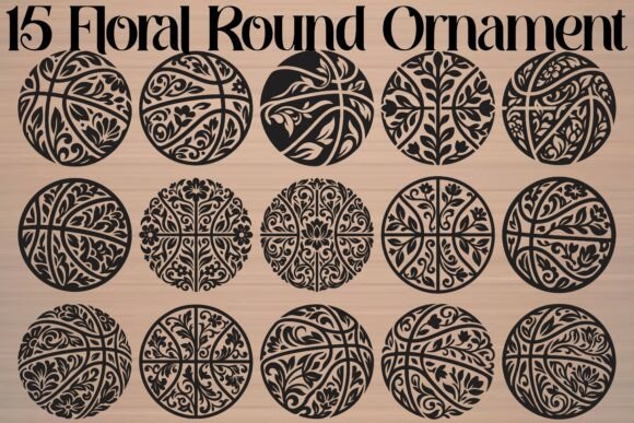 Floral Round Ornament Graphics