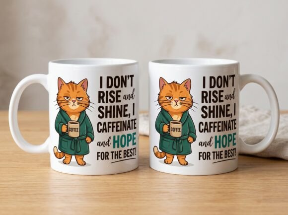 Funny Grumpy Cat Coffee Lover Mug Design Graphics