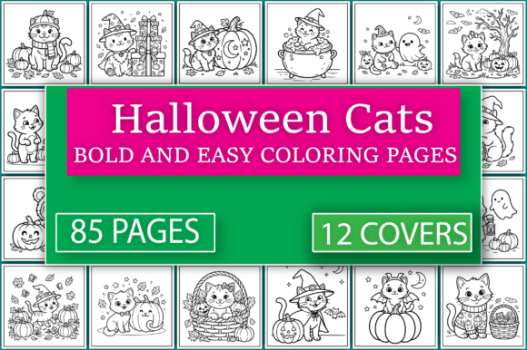 Halloween Cats Coloring Book for Kids