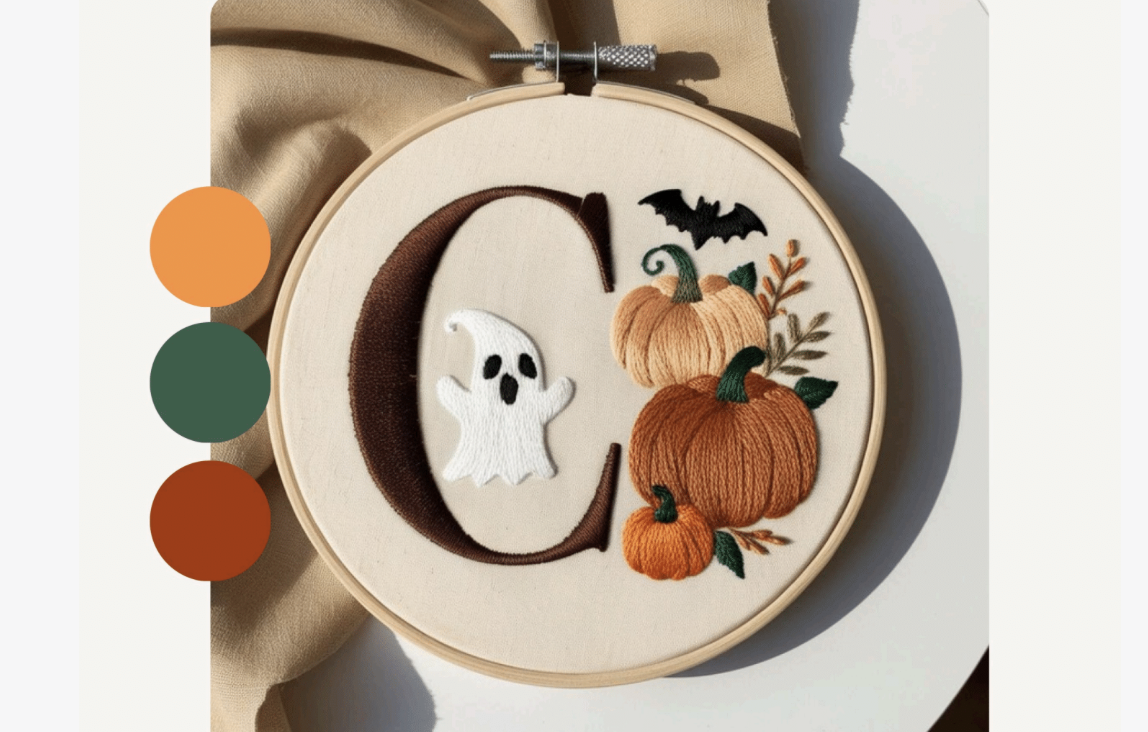 Halloween Ghost Embroidery Pattern