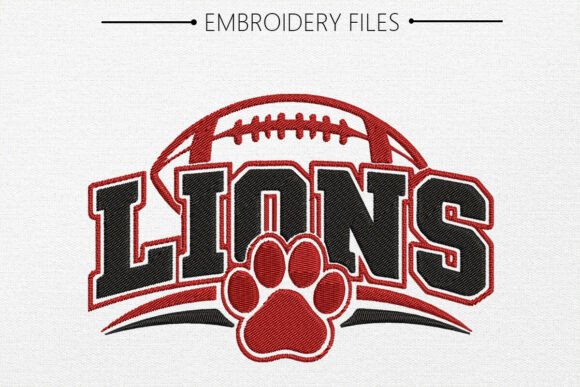 Lions Football Embroidery