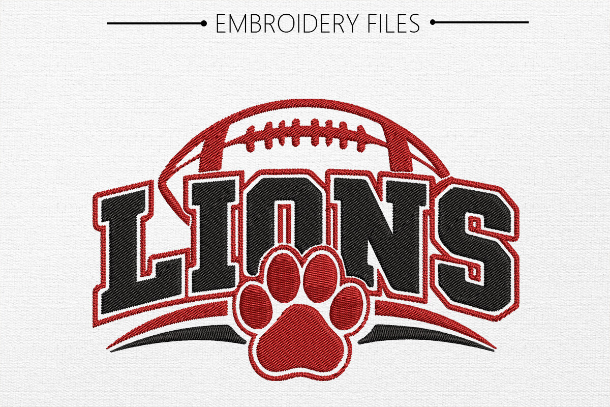 Lions Football Embroidery
