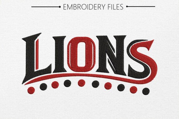 Lions Embroidery Design