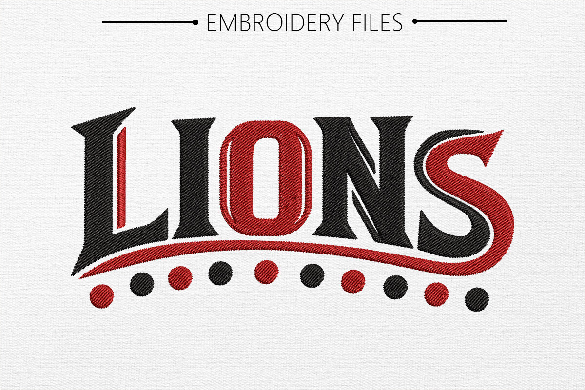 Lions Embroidery Design