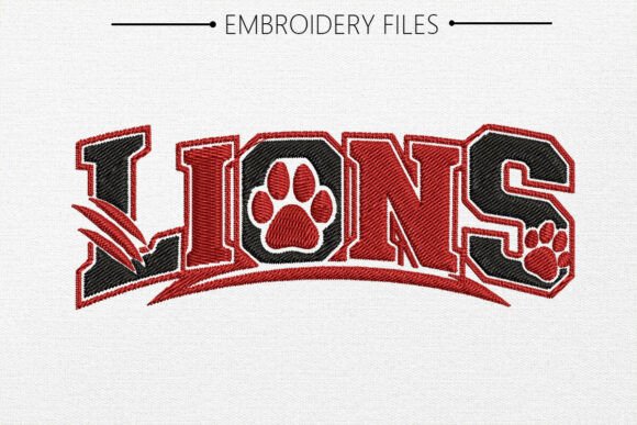 Lions Mascot Design Embroidery
