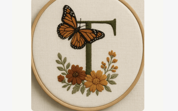 Monarch Butterfly Embroidery Pattern