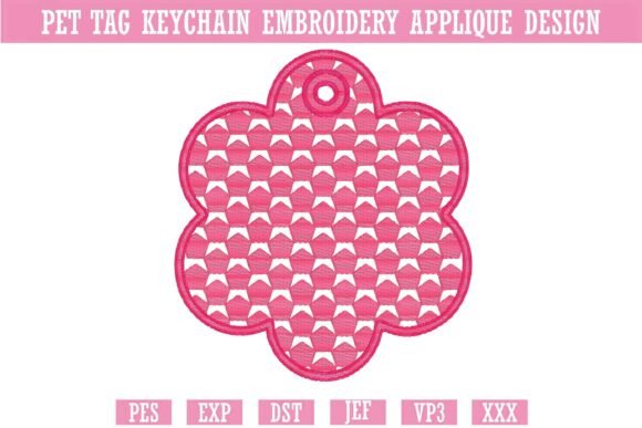 Pet Tag Keychain Embroidery Designs 9
