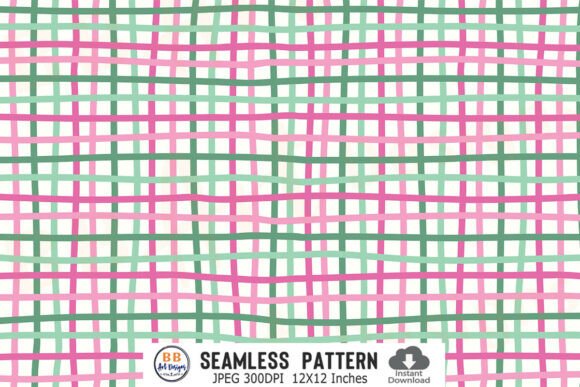 Pink Christmas Pattern Wavy Line Gingham