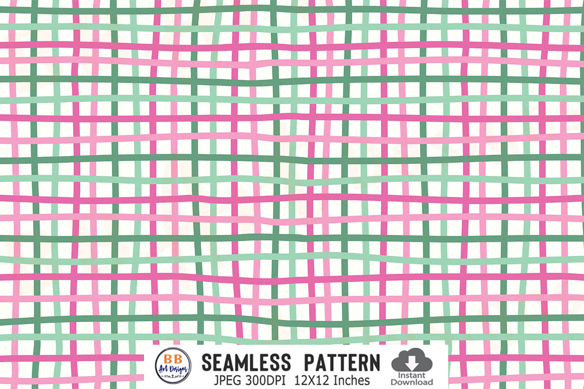 Pink Christmas Pattern Wavy Line Gingham