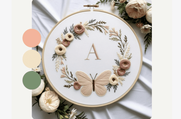 Pom Pom Butterfly Embroidery Pattern