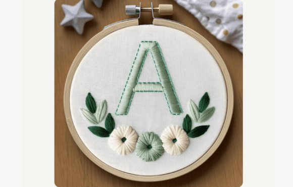 Pom Pom Flower Embroidery Pattern