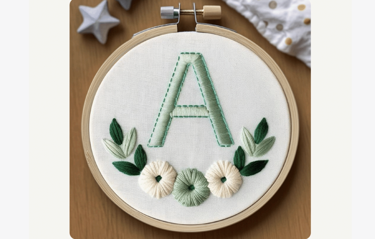 Pom Pom Flower Embroidery Pattern