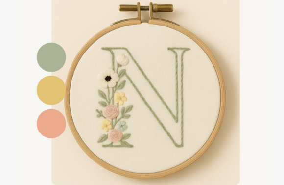 Poppy Garden Outline Embroidery Pattern