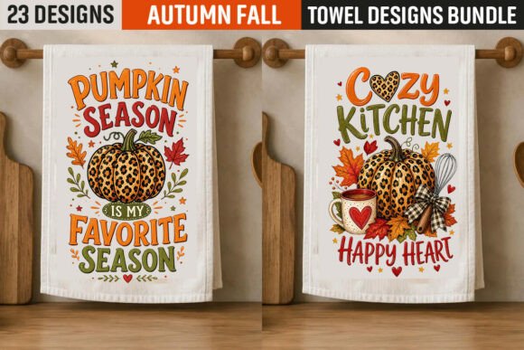 Pumpkin Spice Coffee and Pie Towels Set