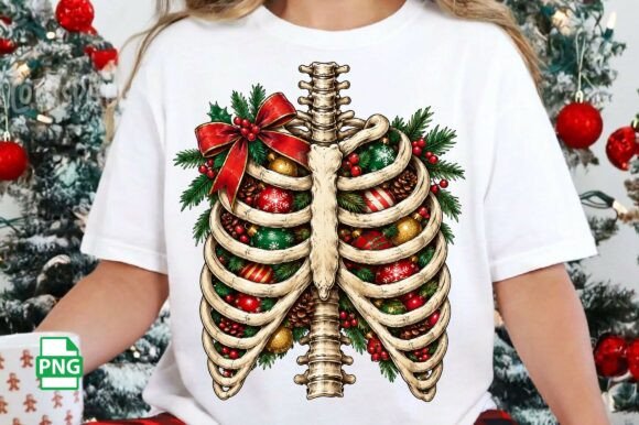 Ribcage Christmas Png Retro Christmas Graphics