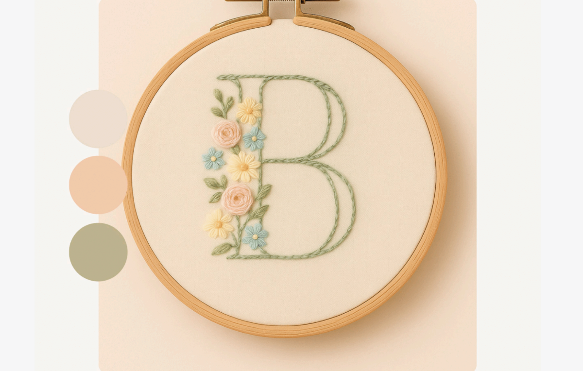 Rose Bouquet Outline Embroidery Pattern