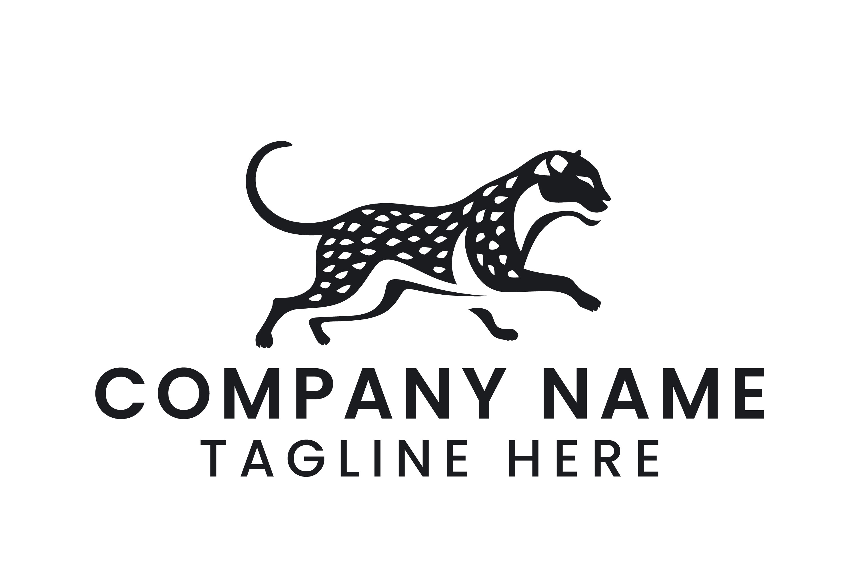 Running Cheetah Leopard Logo Template