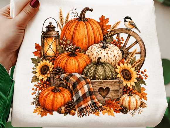 Rustic Pumpkin Wagon Fall PNG