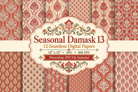 Seasonal Damask 13 Papers & Patterns