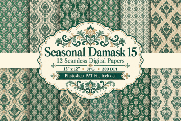 Seasonal Damask 15 Papers & Patterns