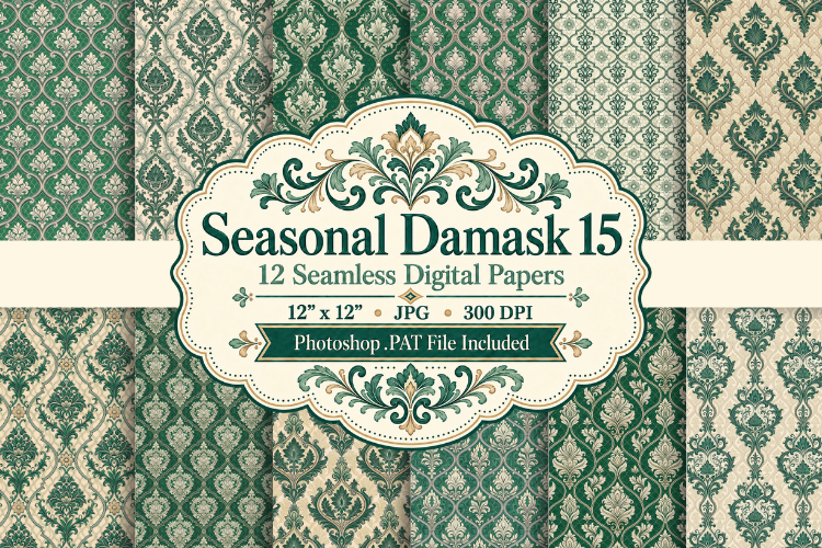 Seasonal Damask 15 Papers & Patterns