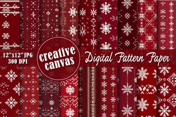Snowflake Christmas Seamless Patterns