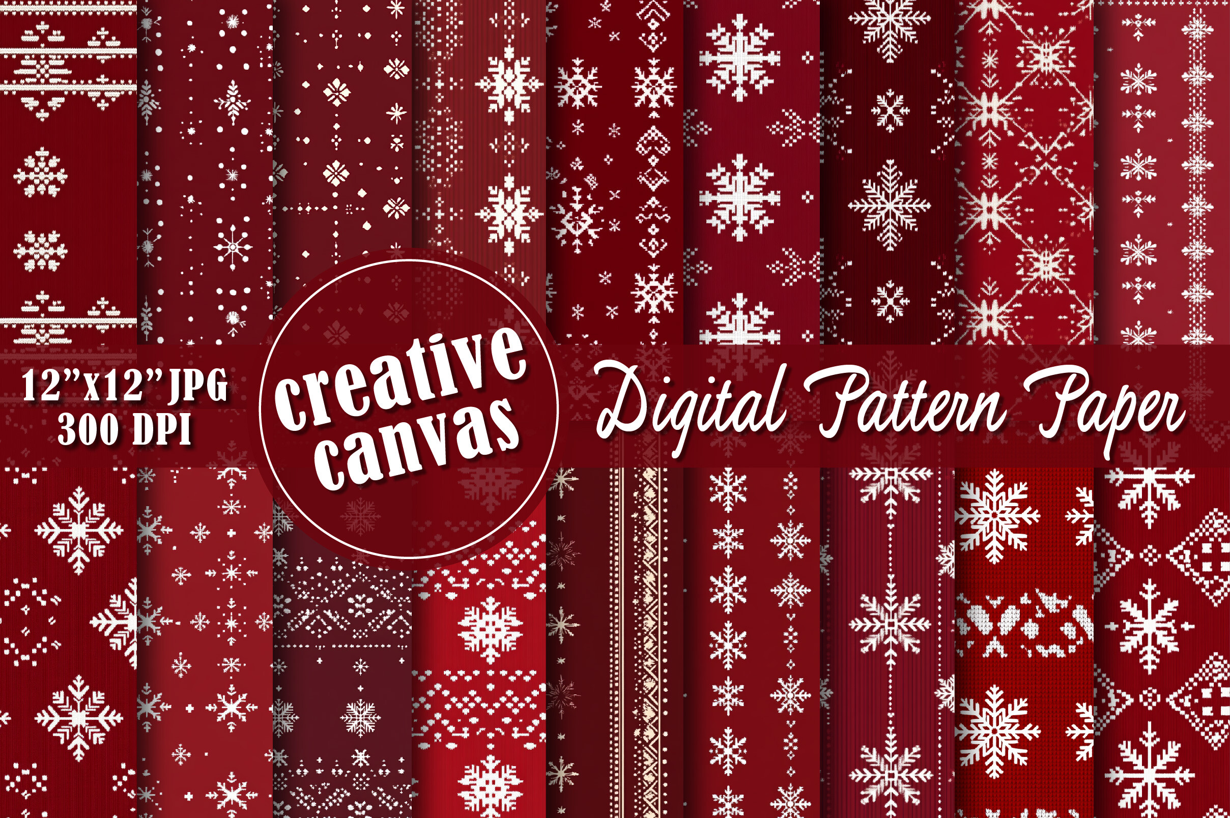 Snowflake Christmas Seamless Patterns