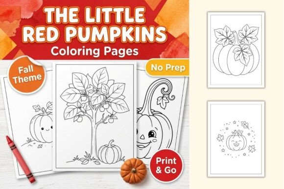 The Little Red Pumpkins Coloring Pages