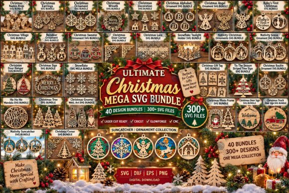 Ultimate Christmas Mega SVG Bundle laser cut file
