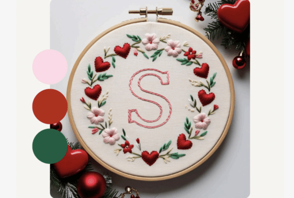 Valentine Heart Embroidery Pattern