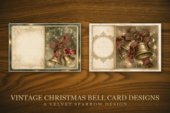 Vintage Christmas Bell Card Designs