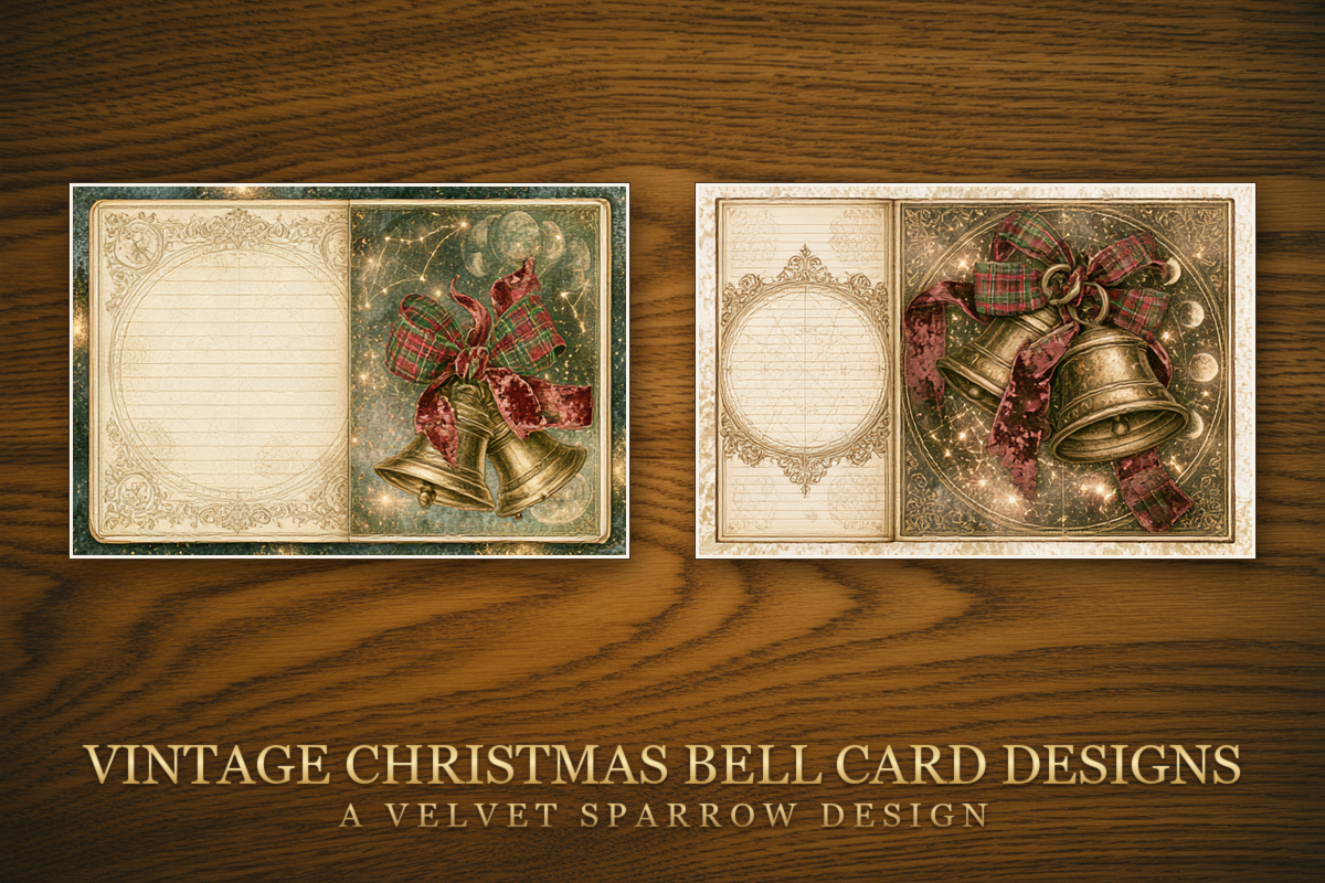Vintage Christmas Bell Card Designs
