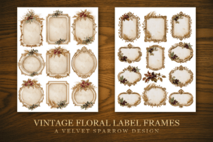 Vintage Floral Label Frames Gráfico por Velvet.Sparrow · Creative Fabrica