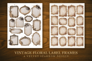 Vintage Floral Label Frames Gráfico por Velvet.Sparrow · Creative Fabrica