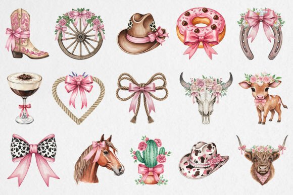 Western Cowgirl PNG Bundle Rodeo Bow PNG