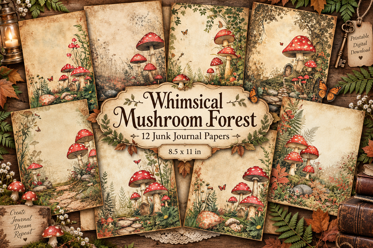 Whimsical Mushroom Forest Junk Journal