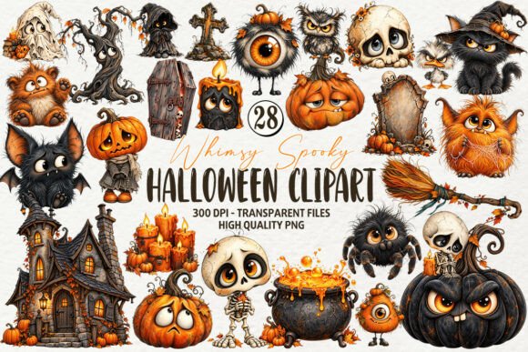 Whimsy Spooky Halloween Clipart PNG