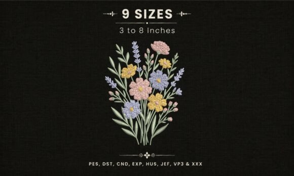 Wildflower Bouquet Floral File DST PES