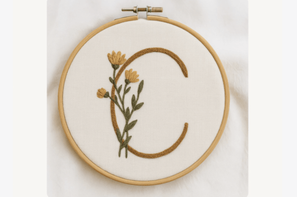 Wildflower Letter Embroidery Pattern