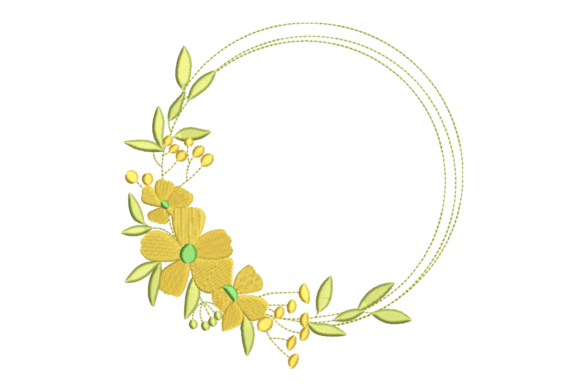 Yellow Floral Wreath Frame