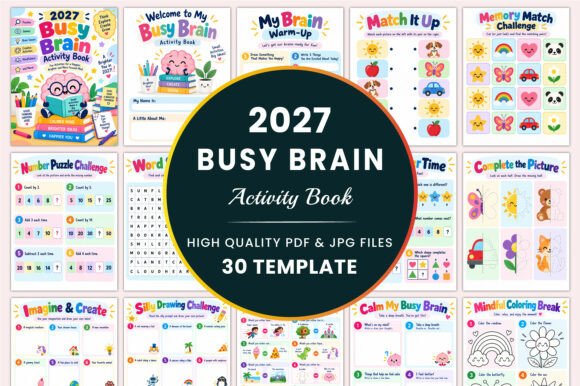 2027 Busy Brain Activity Book KDP