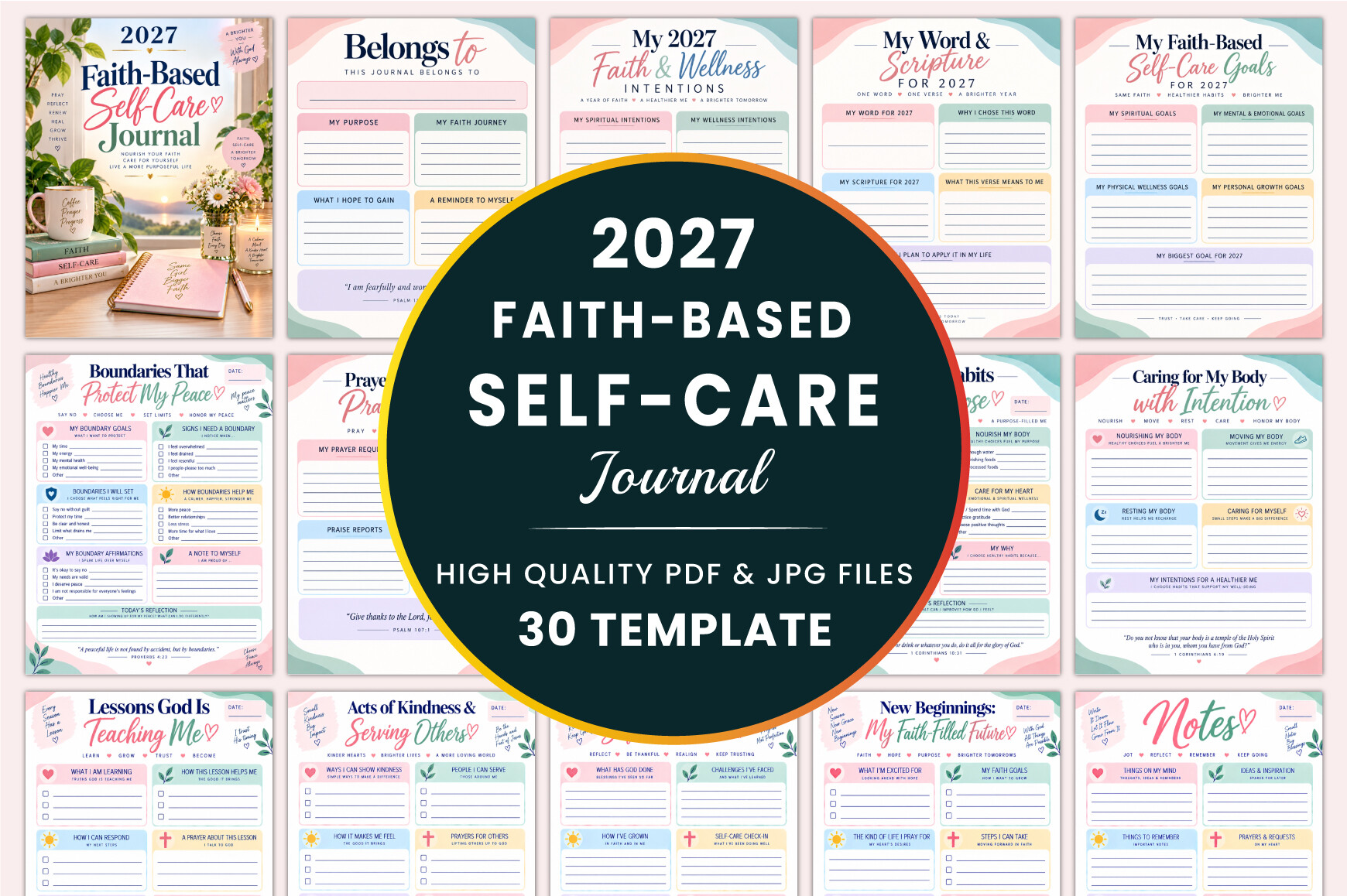 2027 Faith-Based Self-Care Journal KDP